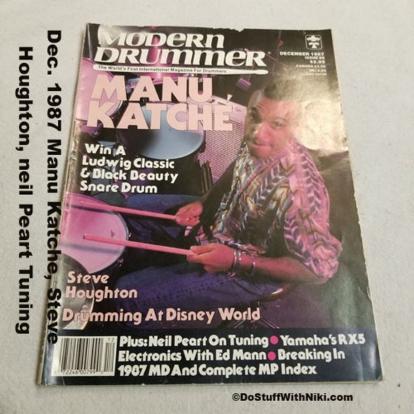 Dec. 1987 Modern Drummer Manu Katche, Steve Houghton, neil Peart Tuning - Picture 1 of 9